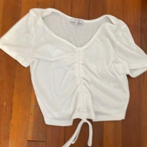 White crop shirt